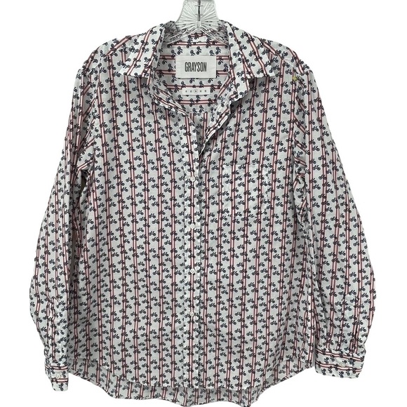 GRAYSON The HERO Anthropologie Bicycles Print Button Up Shirt - Sz M - Picture 1 of 14